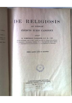 De religiosis, 1931 r.
