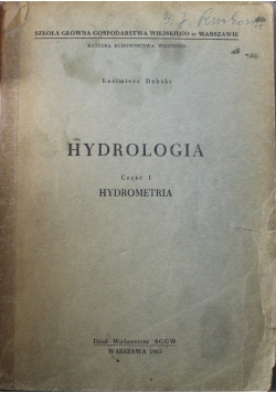 Hydrologia część I Hydrometria