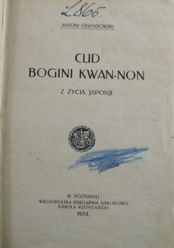 Cud bogini Kwan Non 1924 r.