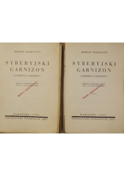 Syberyjski garnizon, Tom I - II, 1930 r.