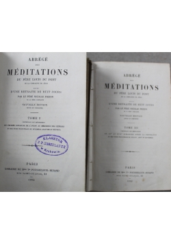 Abrege des Meditations du Pere Louis du Pont 4 tomy 1862 r
