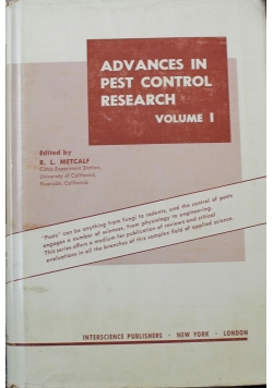 Advances in Pest Control Research Volume I