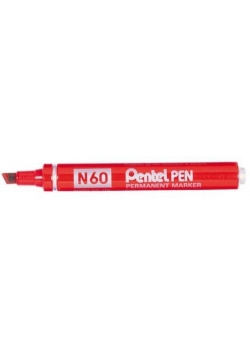 Marker ścięty N60 czerwony (12szt) PENTEL