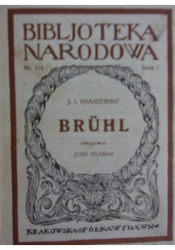 Bruhl opowiadanie historyczne, 1928r.