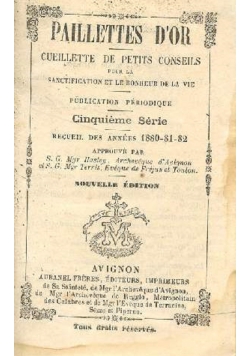 Paillettes Dor Cueillette de Petits Conseils Cinquieme Serie 1879 r.