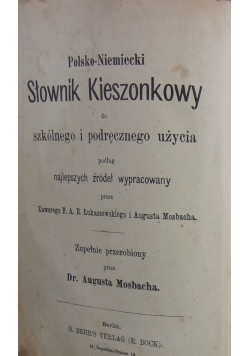 Polsko Niemiecki Słownik Kieszonkowy,