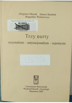 Trzy nurty racjonalizm antyracjonalizm scjentyzm