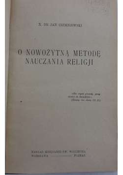 O nowożytną metodę Nauczania Religji, 1920r.