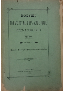 Roczniki towarzystwa przyjaciół nauk Poznańskiego, 1890 r.