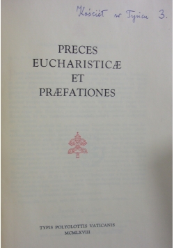 Preces Eucharisticae Et Praefationes
