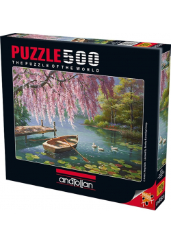 Puzzle 500 Kwitnąca wierzba na jeziorem