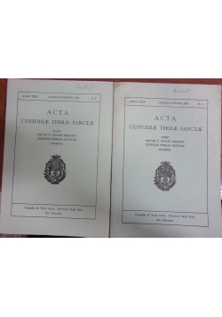 Acta custodiae terraea sanctae, 2 książki