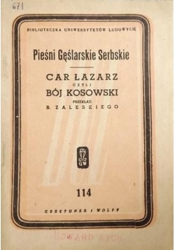 Pieśni Gęślarskie Serbskie 1947 r.