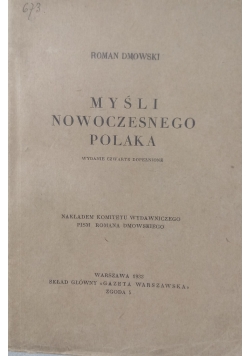 Myśli nowoczesnego Polaka, 1933 r.
