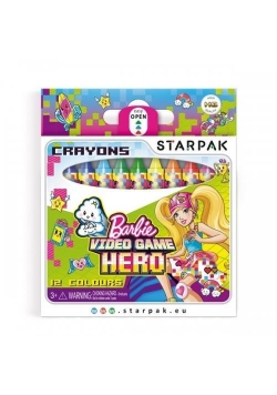 Kredki woskowe 12 kolorów Barbie Video Games