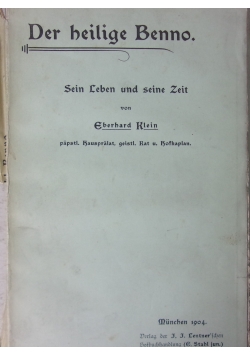 Der heilige Benno ,1904r.