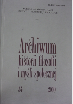 Archiwum historii filozofii i myśli społecznej 54