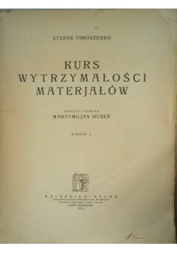 Kurs wytrzymałości materiałów, 1931 r.