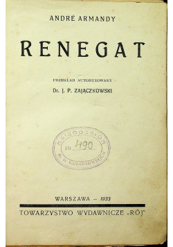 Renegat 1933 r