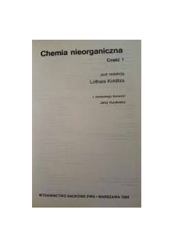 Chemia  nieorganiczna część 1