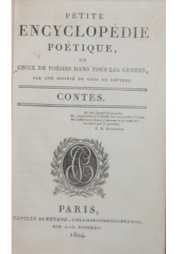 Petite Encyclopedie Poetique, 1804 r.