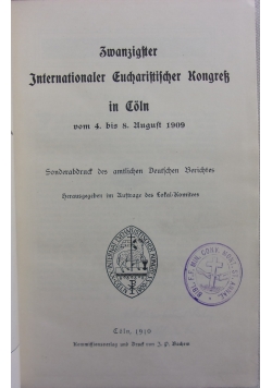 XX. Internationaler Eucharistischer Kongress, 1909r.
