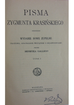 Pisma Zygmunta Krasińskiego, tom 1, 1907 r.