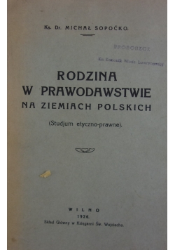 Rodzina w prawodawstwie, 1926r.
