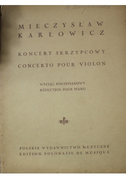 Koncert skrzypcowy wyciąg fortepianowy 1948 r.