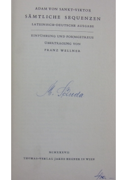 Samtliche Sequenzen, 1937 r.