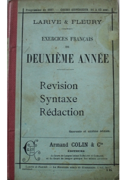 Exercices Francais de Deuxieme Annee 1900 r.