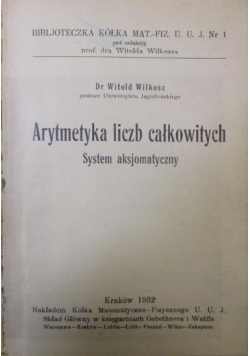 Arytmetyka liczb całkowitych, 1932 r.