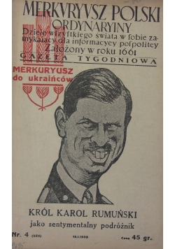 Merkvryvsz Polski Ordynaryiny ,Nr 4 ,1939 r.