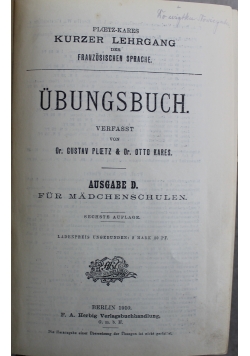 Ubungsbuch 1910 r