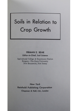 Soils in relation to Crop Growth