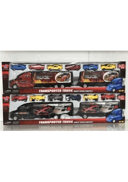 Transporter z 2 naczepami + autek, 2 kolory