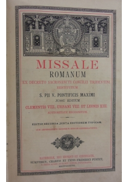 Missale romanum, 1887r.
