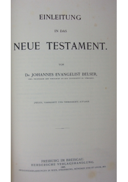 Einleitung in das neue testament, 1905r.