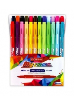 Pisaki dwustronne My Color 24 kolory DONG-A