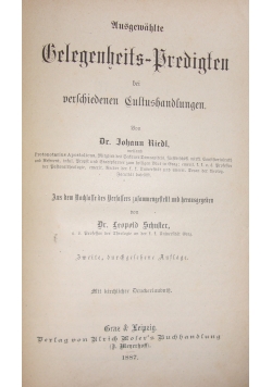 Ausgewahlte leichtsakliche Predigten,1887 r.