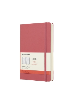 Kalendarz 2019 dzienny Moleskine 12M L , twarda oprawa, daisy pink