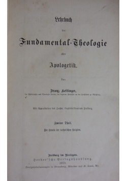 Lehrbuch der Fundamental - Theologie. 1879 r.