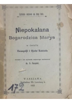 Niepokalana Bogarodzica Maryja, 1933 r.