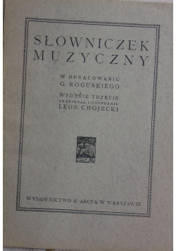Słowniczek muzyczny, 1927 r.