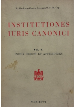 Institutiones iuris canonici, Vol. V