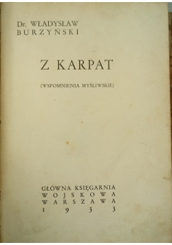 Z Karpat wspomnienia myśliwskie 1933 r.