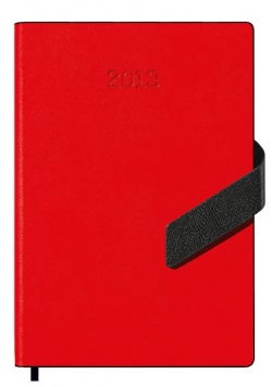 Kalendarz książkowy A5 czerwony z klipsem magnetycznym 2019