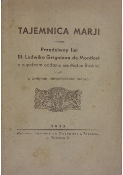 Tajemnica Marji, 1933 r.