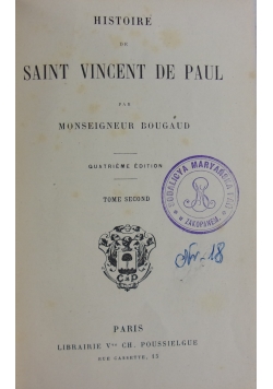 Histoire de Saint Vincent de Paul,  ok. 1922r.