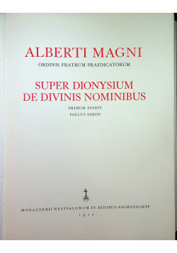 Super Dionysium de divins nominibus